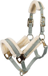 Produktbild von HKM Halfter Limone Elegant für Warmblut in Grün und Gold aus Polyester