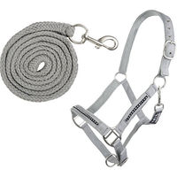 Produktbild von HKM Halfterset Crystal für Ponys und Shettys mit Halfter, Strick und Karabiner in Grau/Grau