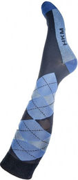 HKM Herren Reitsocken Check Classico aus Baumwolle Blau XS Tall – Bild 1 von 2