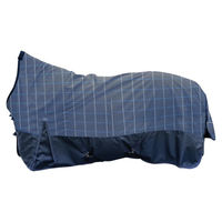 Produktbild von HKM Highneck Weidedecke Norwich 600D mit glattem Futter blau/Karo Größe 155