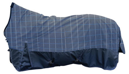 HKM Highneck Weidedecke Norwich 600D mit glattem Futter blau/Karo Größe 165 – Bild 1 von 1