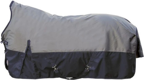 Produktbild von HKM Highneckdecke HALIFAX mit 100g Wattefüllung Grau oder Blau 115 cm