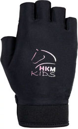 HKM Hobby Horsing Reithandschuhe Kids aus Kunstleder in Schwarz und Grau – Bild 1 von 1