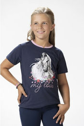 Produktbild von HKM Horse Spirit Reitshirt für Kinder aus Baumwolle Blau Grösse 122/128