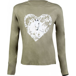 HKM Horse Spirit Reitshirt für Kinder aus Baumwolle graugrün Größe 104 – Bild 1 von 2