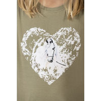 Produktbild von HKM Horse Spirit Reitshirt für Kinder aus Baumwolle in Pink und Graugrün Größe 146/152