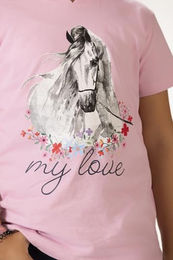 HKM Horse Spirit Reitshirt für Kinder aus Baumwolle Rosa Größe 116 – Bild 1 von 3