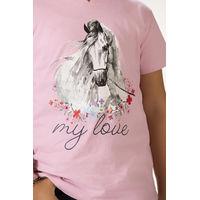 Produktbild von HKM Horse Spirit Reitshirt für Kinder aus Baumwolle Rosa Größe 116