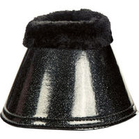 Produktbild von HKM Hufglocken Isa mit Teddyrand Ballenschutz Schwarz/Glitter XXL