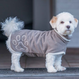 HKM Hundebademantel Coco aus Polyester in Beige/Grau Größe XS – Bild 1 von 3