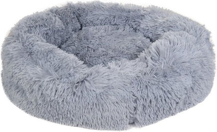 HKM Hundebett Fluffy aus Plüsch Größe S in Rosa oder Grau – Bild 1 von 3