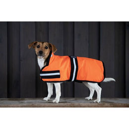 Produktbild von HKM Hundemantel wasserdicht Orange mit Reflexion Rückenlänge 35cm