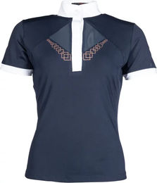 HKM Kayla Turnierpolo Damen Reitshirt Blau XXL – Bild 1 von 1