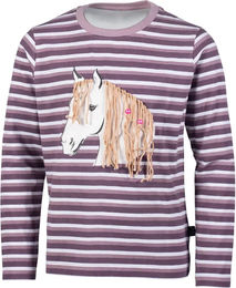 HKM Kids Alva Reitshirt Langarm aus Naturmaterial Lila 3/4 Ärmel – Bild 1 von 1