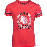 Produktbild von HKM Kids Aymee T-Shirt Mädchen aus Naturmaterial in Rosa und Rot für 5/6 Jahre