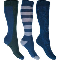 Produktbild von HKM Kids Houston Reitstrümpfe für Kinder Blau Größe 30/34 3er Pack