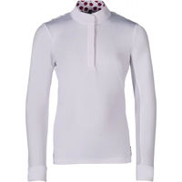 Produktbild von HKM Kids Hunter Turnier-Poloshirt Mädchen Reitshirt Langarm Weiß Größe 10 Jahre