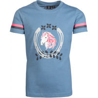 Produktbild von HKM Kids Reitshirt Aymee Mädchen aus Naturmaterial Blau Größe 3/4 Jahre