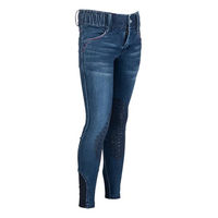 Produktbild von HKM Kinder Aymee Denim Reithose mit Silikon-Kniebesatz Blau Größe 122-128