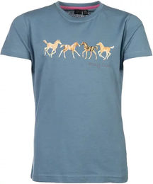 HKM Kinder Pony Club T-Shirt Blau Größe 134 – Bild 1 von 2