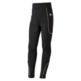 Produktbild von HKM Kinder Reitleggings Polly Silikon-Vollbesatz in Schwarz und Bunt