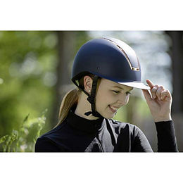 HKM Lady Shield Reithelm für Damen Schwarz/Silber Größe M 55-57cm – Bild 1 von 3