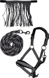 HKM Lilly Pferdehalfter für Ponys aus Neopren in Schwarz mit Silber – Bild 1 von 1
