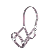 Produktbild von HKM Linz Nylon Halfter für Ponys in Schwarz Grau Weiß Rot