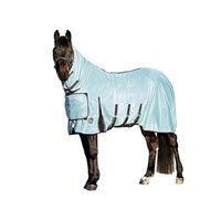 Produktbild von HKM Lissabon Style Fliegendecke mit Halsteil in Türkis und Blau aus Polyester 160 cm