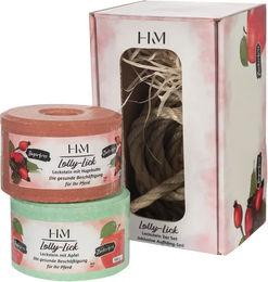 HKM Lolly Lick Salzstein für Pferde mit Hagebutte und Apfel 2er Pack – Bild 1 von 1