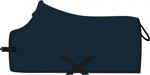 HKM London Fleece-Trockendecke für Pferde mit Kreuzgurten Blau 115 cm – Bild 1 von 1