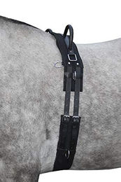 HKM Longiergurt aus Leder für Warmblut Pferde in Schwarz – Bild 1 von 3