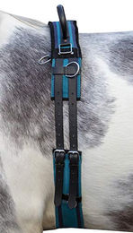 HKM Longiergurt Canvas mit Doppelgriff für Ponys in Navy/Sky Blue – Bild 1 von 5