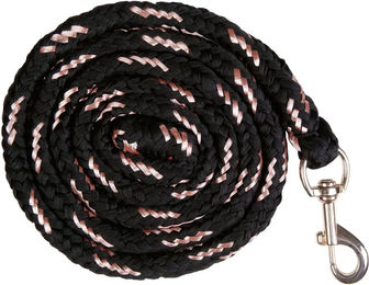 HKM Longierleine aus Nylon mit Karabinerhaken in Rosegold und Schwarz – Bild 1 von 1