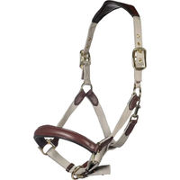Produktbild von HKM Luna Lernhalfter für Pferde aus Leder und Nylon in Beige/Gold