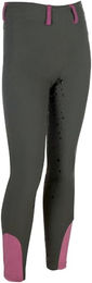 HKM Mädchen Pony Dream II Silikon-vollbesatz Leggings Graugrün Größe 98-104 – Bild 1 von 2