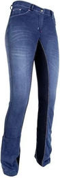 HKM Mädchen Reithose Denim Sommer Vollgrip Blau Größe 14 Jahre – Bild 1 von 1