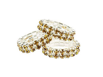 HKM Mähnengummis Crystal mit Strass in Bernstein 5er Set – Bild 1 von 1