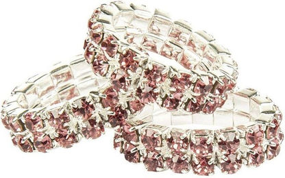 HKM Mähnengummis Crystal mit Strass Rosa 5er Set – Bild 1 von 1