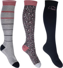 HKM Miami Reitsocken für Unisex in Grau Größe 39/42 3er Pack – Bild 1 von 1