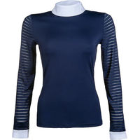Produktbild von HKM Monaco Turnierpolo mit langen Ärmeln für Damen in Blau Grösse XS