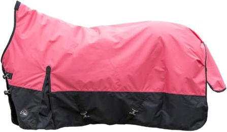 HKM Norwich Highneckdecke für Pferde aus 600D Material mit Fleecefutter Koralle Schwarz Größe 145 – Bild 1 von 2