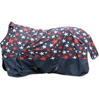 Produktbild von HKM Norwich Highneckdecke für Pferde Blau mit Sternenmuster Größe 145