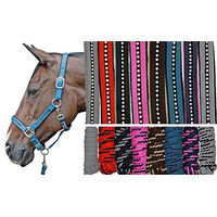 Produktbild von HKM Nylonhalfter-Set Crystal mit Karabinerstrick für Ponys in Dunkelblau