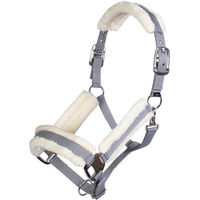 Produktbild von HKM Nylonhalfter Strong mit Plüschpolster Grau für Warmblut