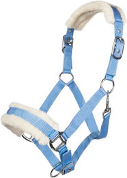 HKM Pelzhalfter für Pferde aus Fleece in Blau und Silber – Bild 1 von 1