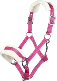 HKM Pelzhalfter für Pferde aus Fleece in Rosa und Silber – Bild 1 von 1
