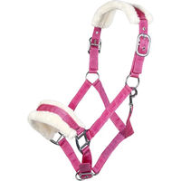 Produktbild von HKM Pelzhalfter für Ponys aus Fleece in Rosa und Silber