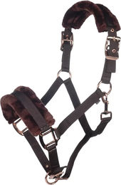 HKM Pferd Halfter aus Kunstleder in Rosegold Glamour Braun – Bild 1 von 1