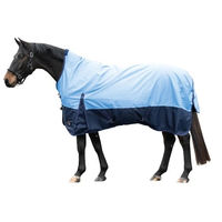 Produktbild von HKM Pferdedecke Norwich 600D Outdoor-Decke mit hohem Kragen und Fleecefutter Blau 115 cm
